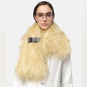 Apparis Rowen Faux Mongolian Fur Buckle scarf stole wrap NWT